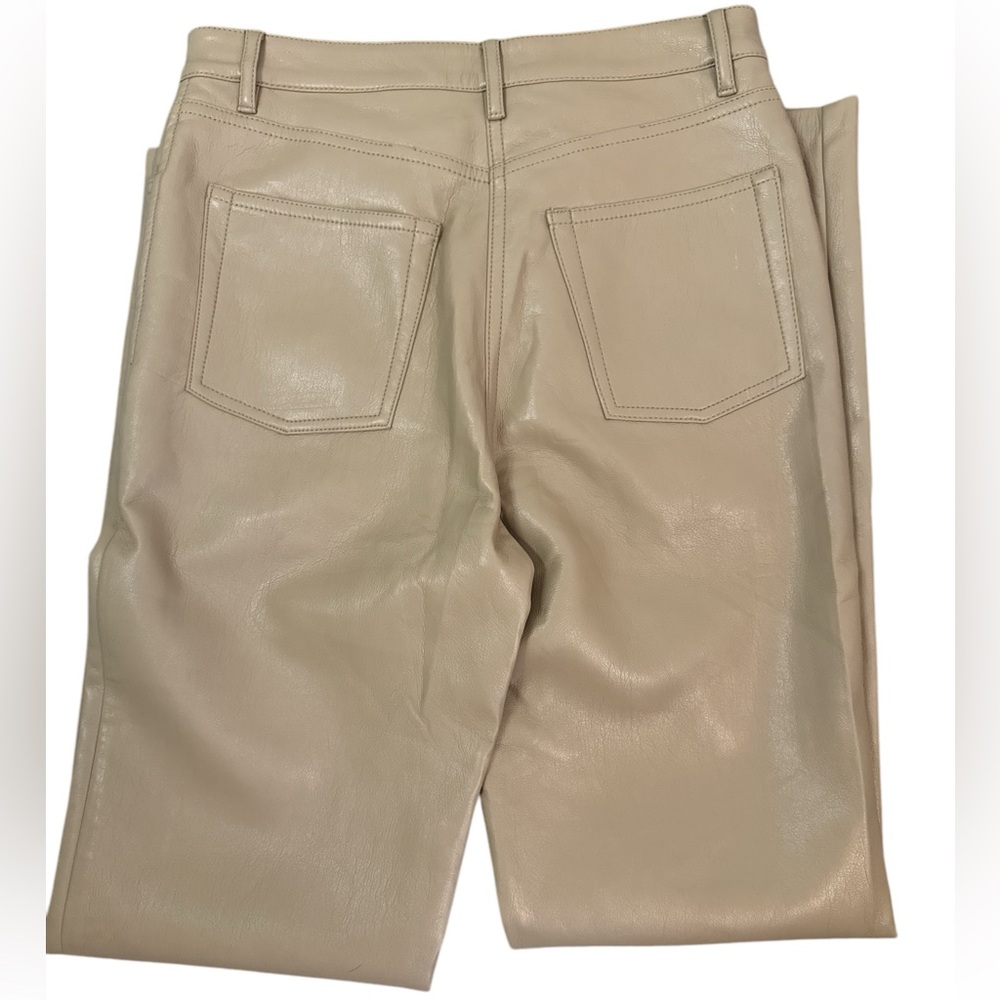 Wilfred Tan Faux buttery soft Vegan Leather Pants Size 4 - Picture 6 of 8